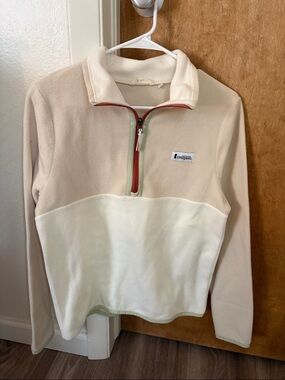 cotopaxi Two-Tone Cream & Beige Half-Zip Fleece Pullover